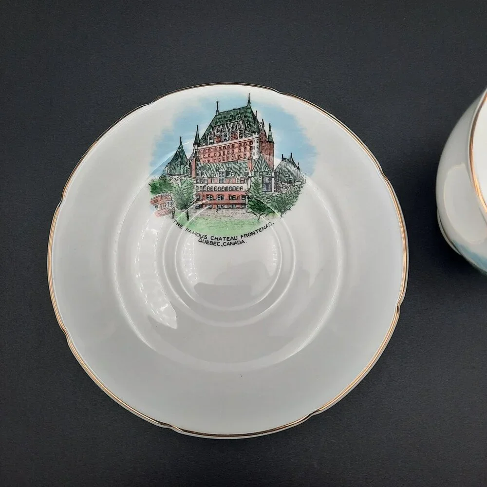 Vintage Royal Grafton Fine Bone China Teacup & Saucer Set With Chateau Frontenac